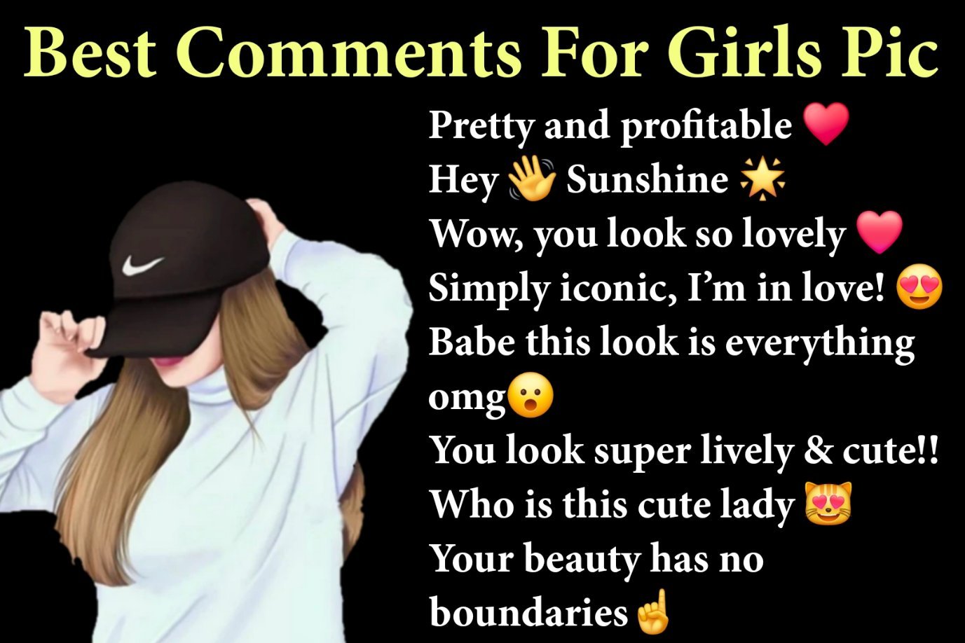 Best comment for girl pic on Instagram in hindi