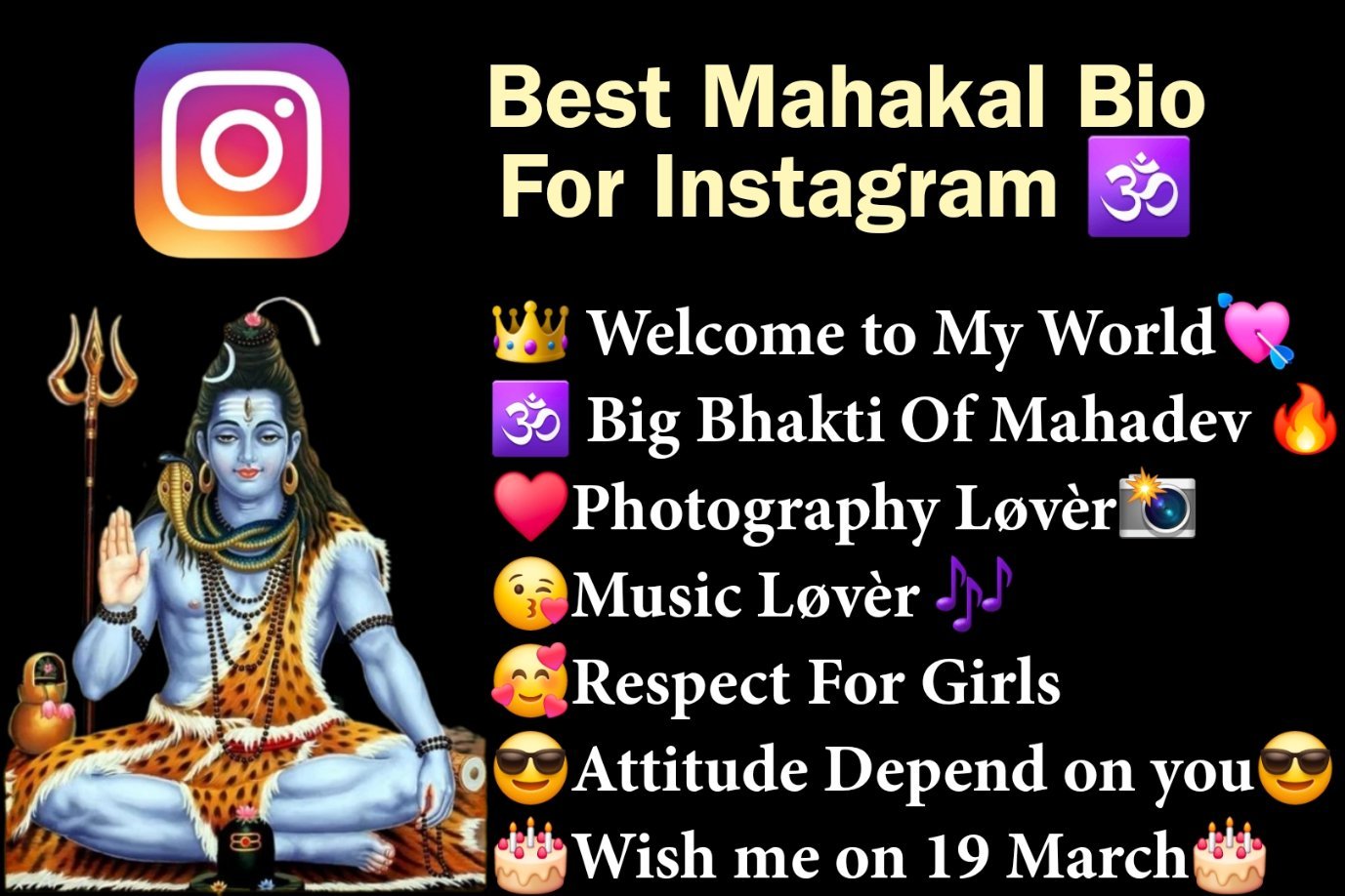 Mahakal Bio For Instagram